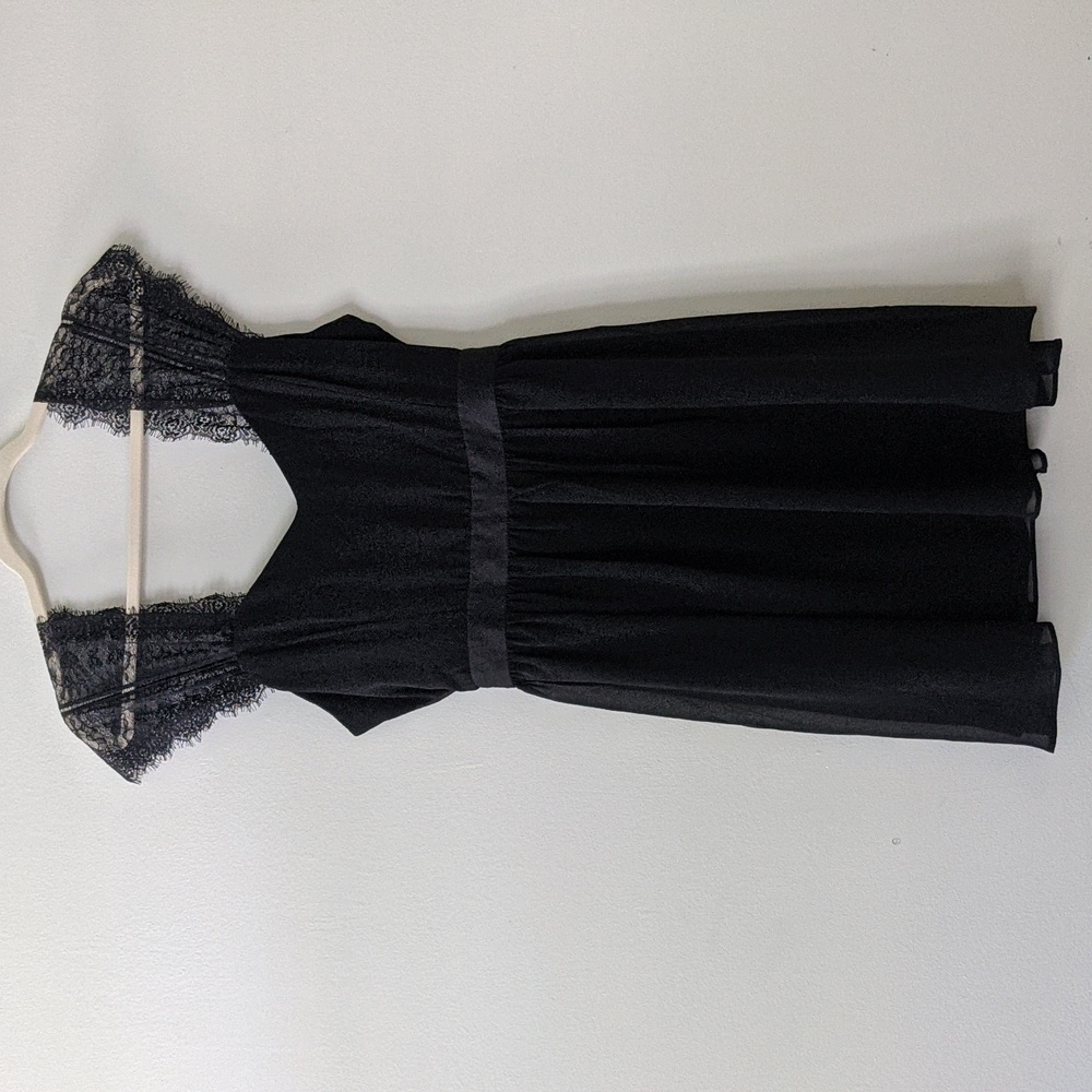 Sexy lacey shoulders black dress